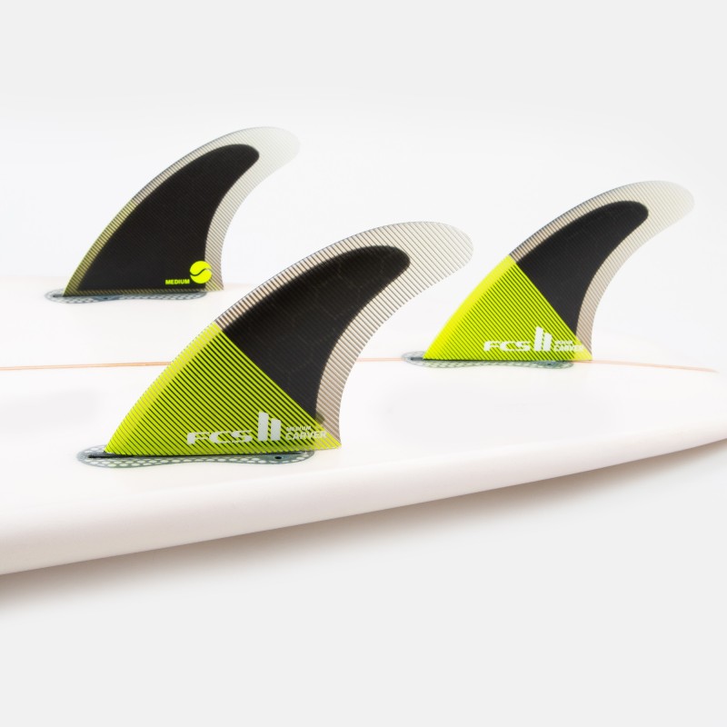 derives surf FCS II Carver PC Medium Acid/Black Tri Retail Fins