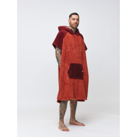 poncho surf after essentials sherpa burgundy