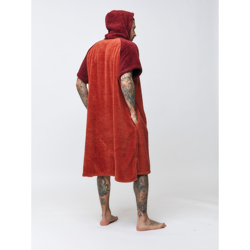 poncho surf after essentials sherpa burgundy