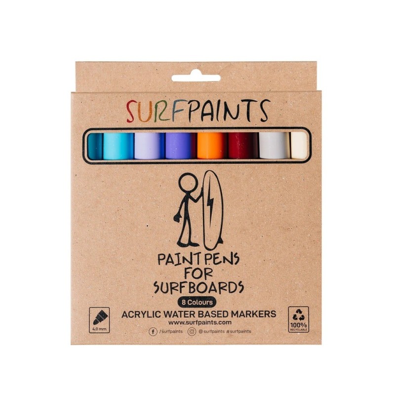 Pack 8 Crayons Déco Surf Surfpaints primary color
