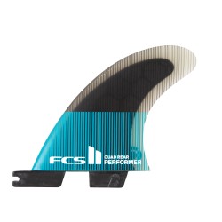 derives FCS II Performer PC Medium Teal Black Quad Rear Retail Fins