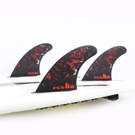 derives FCS II FT PC Large Black Red Tri Retail Fins