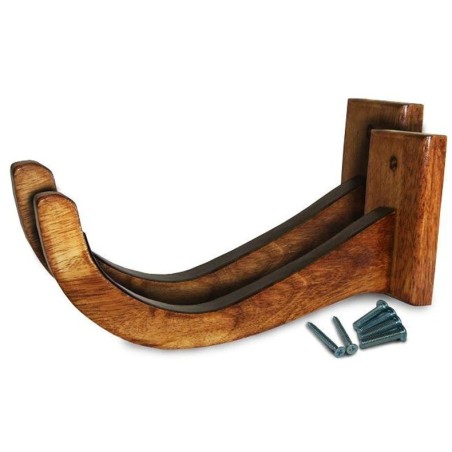 Fixation du porte surf mural CoreSurf – bois et mousse protectrice