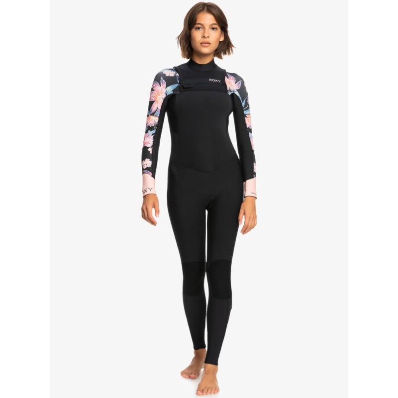 roxy syncro 4/3mm jet black combinaison surf hiver