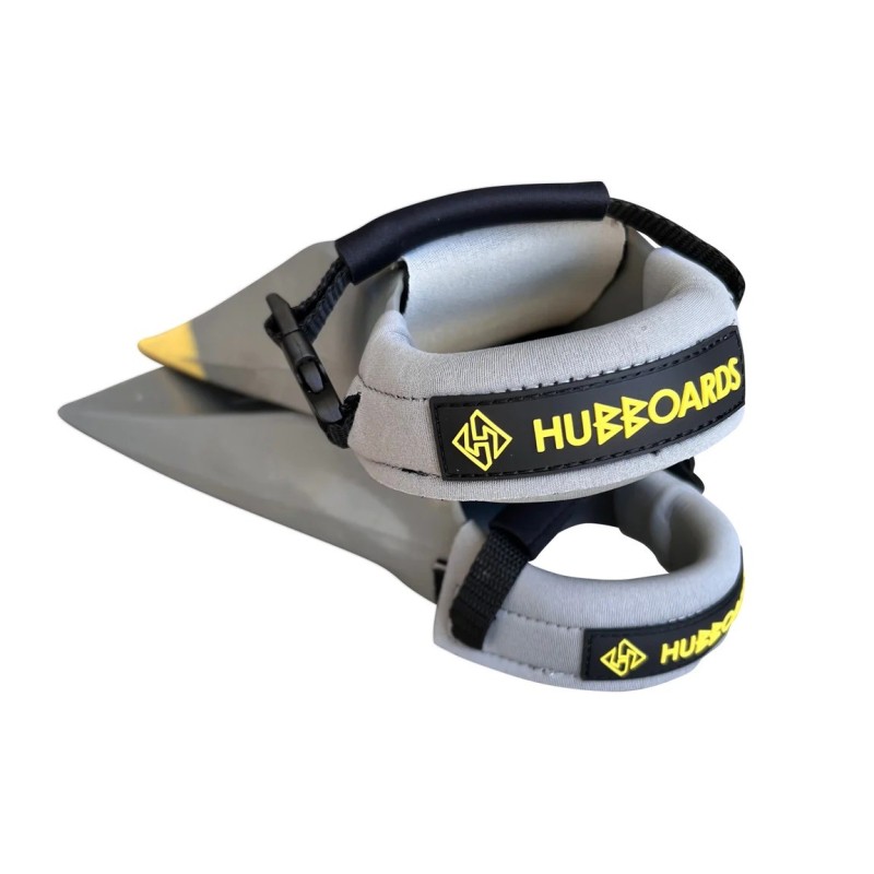 leash de palmes hubboard hubb deluxe fin tethers grey