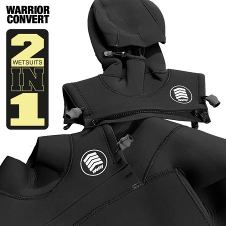 combinaison wetty 4/3mm warrior black zip avant 