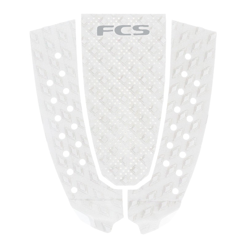 Pad de Surf FCS T-3 Pin Eco White/Cool Grey – 3 Pièces – Traction Éco-Conçue pour Surfboard Pin Tail