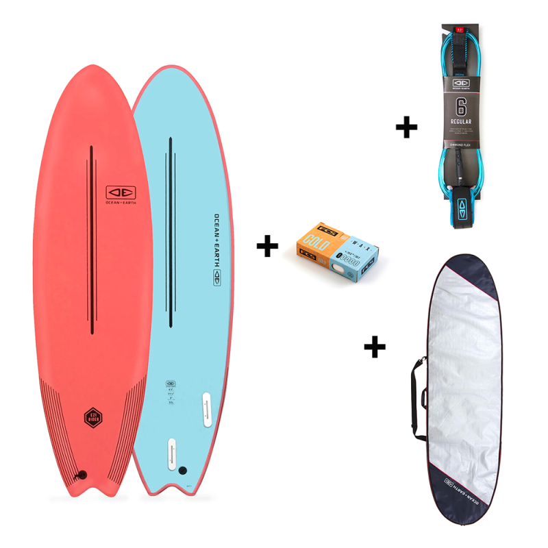 Pack surf mousse 7'0 Ocean Earth EZI RIDER Coral