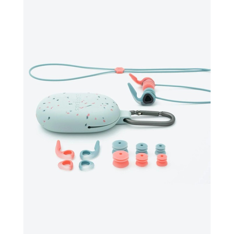 Bouchons d’Oreilles SurfEars 4.0 Coral/Sky – Protection Auditive Haut de Gamme pour Surfeurs