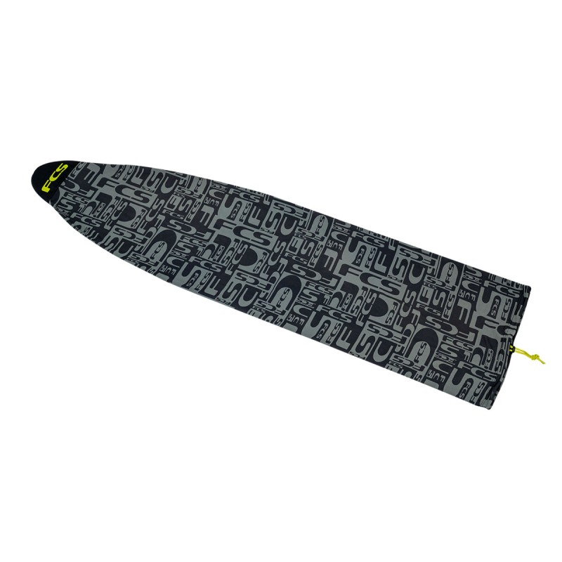 Housse Surf FCS Stretch Chaussette 6'3" All Purpose – Coal/Lime | Protection Quotidienne pour Votre Planche