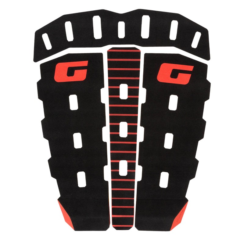Pad de Surf Gorilla Modern Heritage Black/Red – 3 Pièces au Look Rétro et Grip Moderne