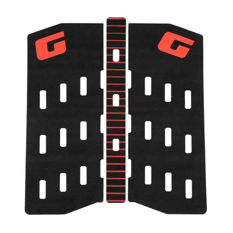 Pad de Surf Gorilla Modern Heritage Mid Deck Black/Red – Adhérence Étendue et Style Vintage