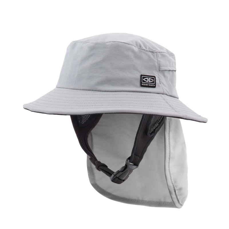 Chapeau de Surf Ocean & Earth Indo Stiff Peak Homme – Gris | Protection UV et Maintien Optimal