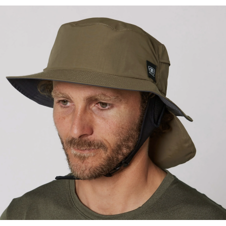 Chapeau de Surf Ocean & Earth Indo Stiff Peak Homme – Olive | Protection UV et Maintien Optimal