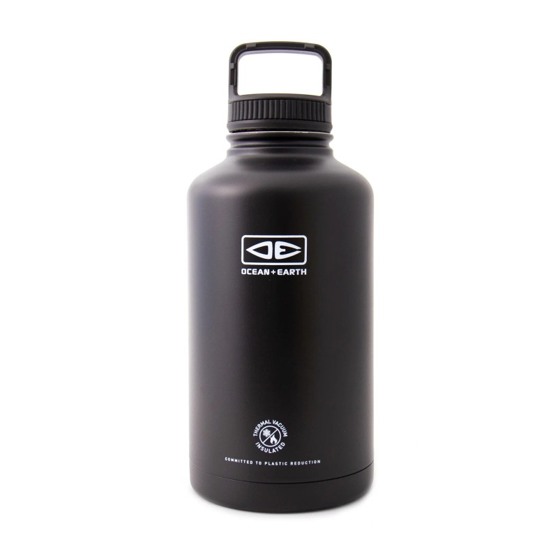Gourde Isotherme Ocean & Earth 1.9L – Bouteille Thermos Surf Noir à Bouchon Dévissable