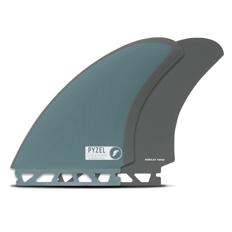 Dérives Surf Futures Pyzel Bobcat Fiberglass Blue/Grey – Twin Fin Performant signé Jon Pyzel