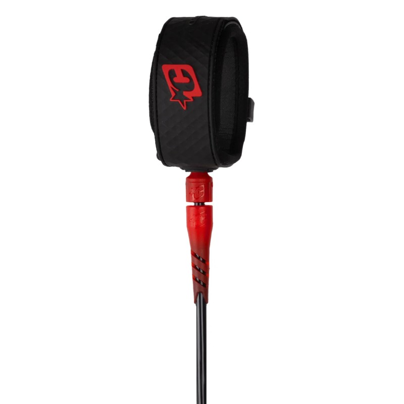 Leash de Surf Creatures of Leisure Pro 6' Black Fluro red – Performance & Fiabilité pour Vagues Moyennes