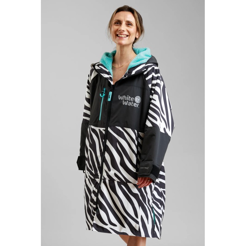 Poncho White Water Hard Shell Robe Zebra