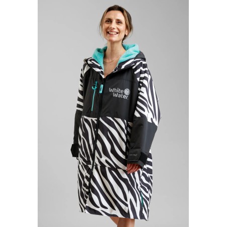 Poncho White Water Hard Shell Robe Zebra